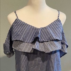 A New Day Striped Off Shoulder Top, Size Small